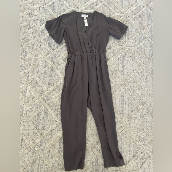Cloth & Stone Gray V Neck Pull On Gulpiyuri Jumpsuit - Picture 4 of 4